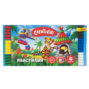 Пластилин 06цв 90г + стек Creativiki