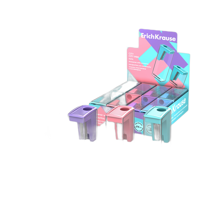 Точилка с контейнером "CLASSIC"City"Pastel ассорти