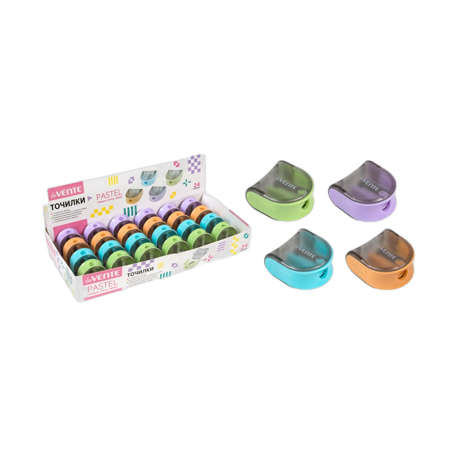 Точилка с контейнером "Pastel" ассорти deVENTE