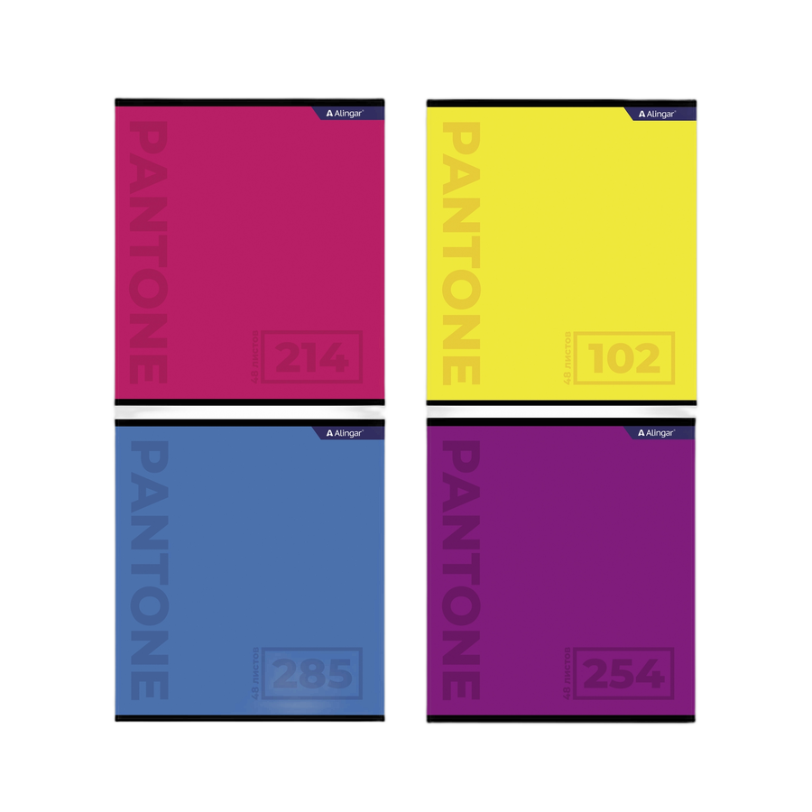 Тетрадь 48л кл. "Pantone" мелов.обл 4вида Alingar