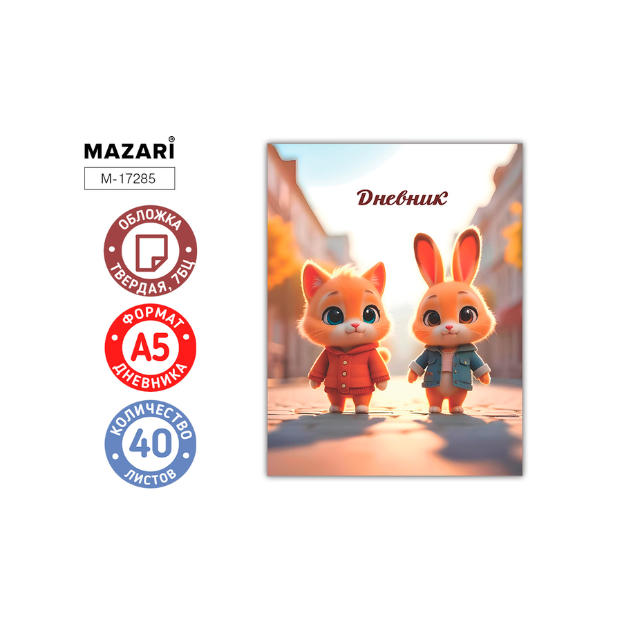 Дневник 1-11 кл. тв.обл."Друзья" 40л Mazari